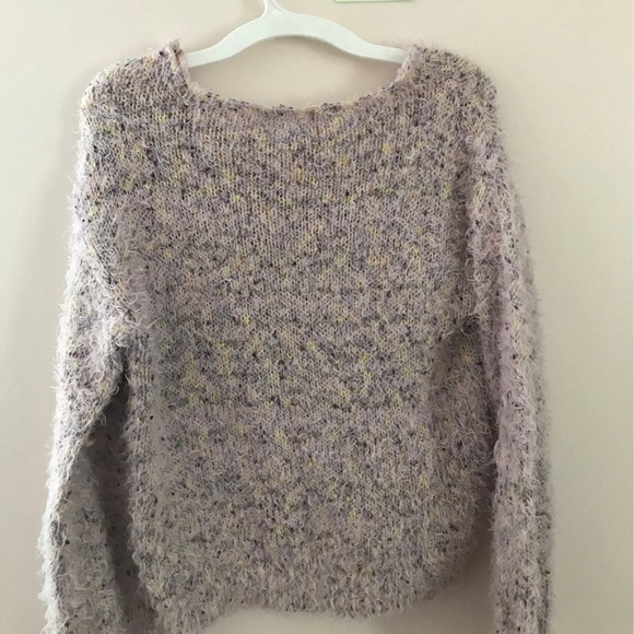 Fuzzy multi color v-neck sweater - Picture 2 of 4